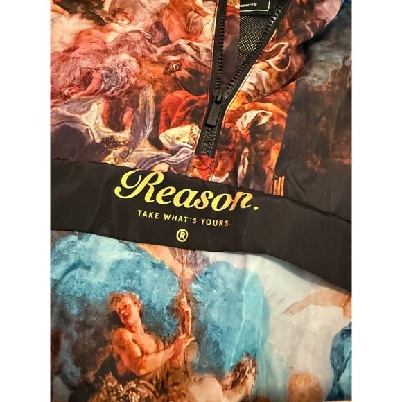 Reason Renaissance Art 1/4 Zip Windbreaker Pullover Jacket Medium - Picture 2 of 10